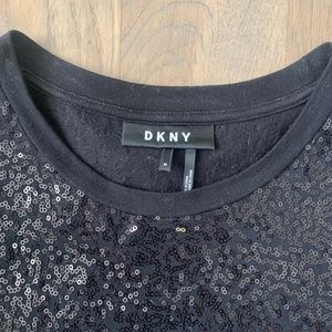 DKNY sequins black top. Size M